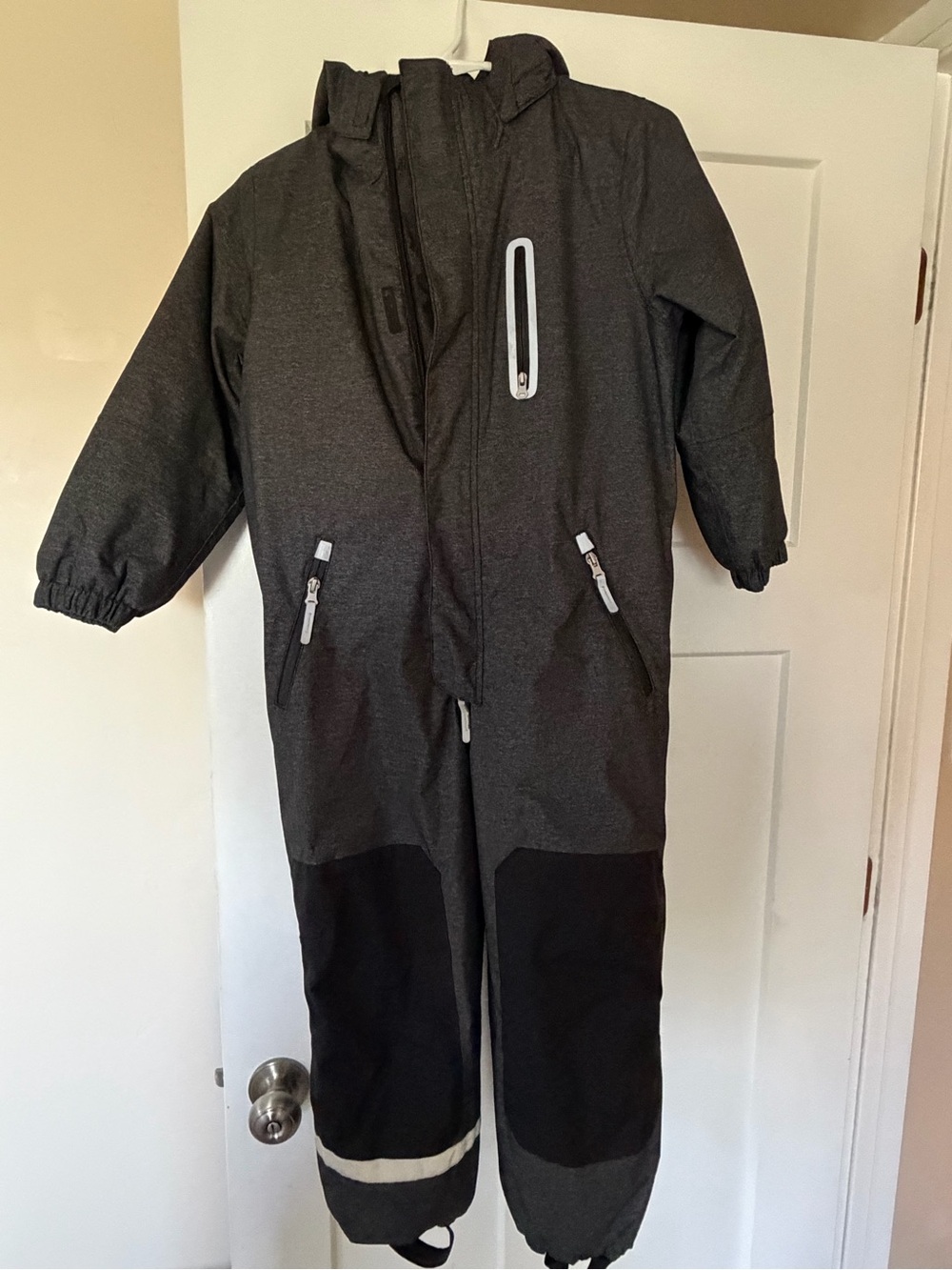 H&M Kids Dark Gray & Black Snow Coverall, Waterproof
